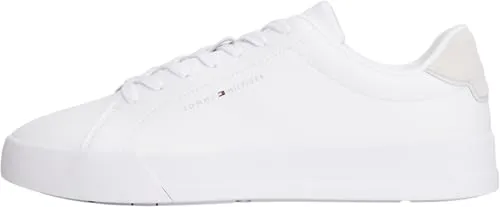 Tommy Hilfiger Court Core Trainers EU 46 - Weiße Sneaker - Modische weiße Sneaker für Herren, ideal für den Alltag. Bequeme Passform und stylisches Design für jeden Anlass.