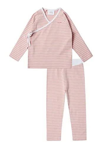 Stellou & friends Baby Schlafanzug, 2tlg Kinder Schlafanzug Langarm, 100% Baumwolle, Winter Pyjama Set, Zweiteiliger Nachtwäsche für Jungen & Mädchen, Oeko-TEX Zertifiziert, Rosa, 74/80