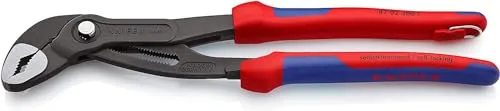 KNIPEX 87 02 300 T BK Cobra Wasserpumpenzange 300 mm - Zange für präzise Einstellungen per Knopfdruck, selbstklemmend an Rohren, mit spezialgehärteten Zähnen für hohe Verschleißfestigkeit. Ideal für Handwerker und Heimwerker.