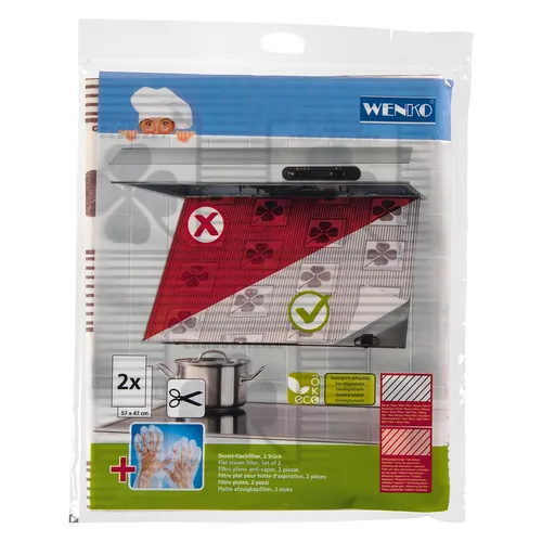 Wenko Flachfilter für Dunstabzugshaube 57x47cm 2Stück (WENKO)