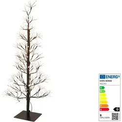 LED Lichterbaum 100 cm auf Sockel 600 LED warmweifl Timer IP44 Innen und Auflen