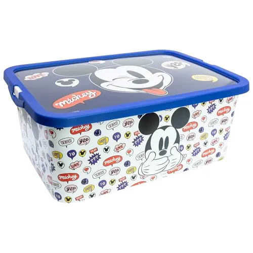 Stor Aufbewahrungsbox für Kinder Micky Maus mit Klickverschluss 13 Liter