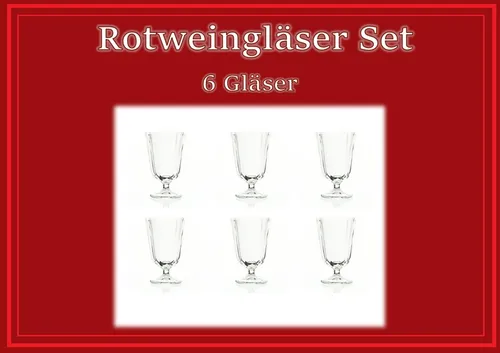 Ana Cotes Rotweingläser 25 cl - 6 Stück - Weingläser-Set mit 250 ml Fassungsvermögen, ideal für Rotwein und vielseitig einsetzbar. Hergestellt aus klarem Glas, vereint es schlichte Eleganz und Funktionalität für jeden Anlass.