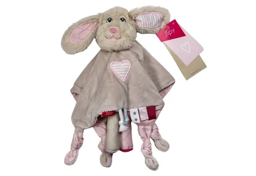 Otto Simon Lernspielzeug Jipy Baby Schmusetuch rosa Schnuffeltuch De Luxe Rassel Kuscheltuch, mit Rassel