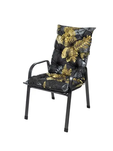 TexDeko Hochlehnerauflage Garden - Blumen, 120x50x8cm - Gartenstuhlauflage mit schmutz- und wasserabweisendem Bezug, ideal für wetterfeste Sitzkomfort im Garten und auf der Terrasse.