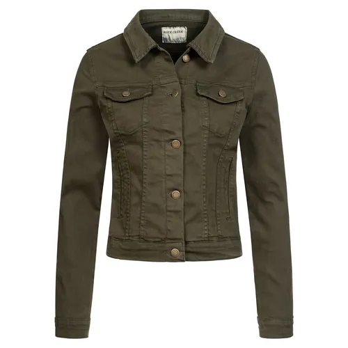 Rock Creek Damen Jeansjacke D-401 Dunkelgrün XXL - Klassische Jeansjacke von Rock Creek für entspannte Casual-Looks. Mit zwei Brusttaschen, spitzem Kragen und angenehm weichem Stretchmaterial. Ideal für die Übergangszeit und vielseitig kombinierbar.