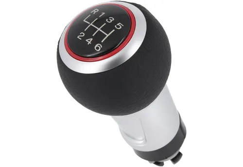 RECAMBO Schalthebel Schaltknauf, Schaltsack, Wahlhebel, Kappe für VW Passat CC, 2008-2016, Plug & Play, Auto Schalthebel, schwarz - silber - rot