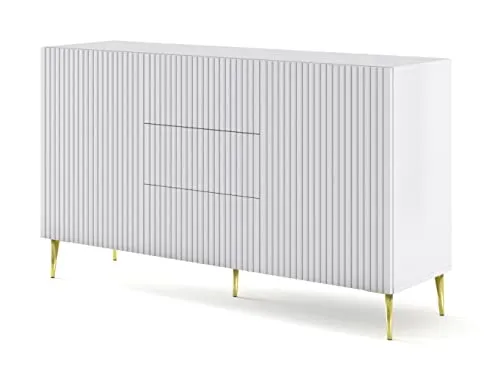 BIM Furniture Kommode Ravenna B 2D3S 150 cm – Elegantes Sideboard mit goldenen Metallfüßen