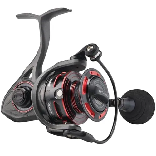 PENN Clash II Spinnrollen - Grau/Schwarz - Spinning-Rollen mit Vollmetallkörper, HT-100 Carbon-Bremssystem und 8+1 Edelstahl-Lagersystem für optimale Performance beim Angeln.