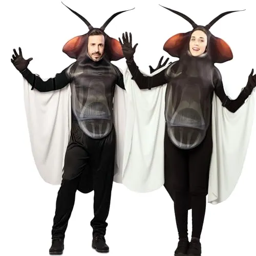 EUROCARNAVALES Schwarzes Fliegenkostüm für Erwachsene - Witziges Fliegenkostüm für Erwachsene in Größe M/L. Ideal für Fasching und Mottopartys. Mit detailreicher Tunika und cremefarbenen Flügeln wird jede Kostüm-Party zum Hit!