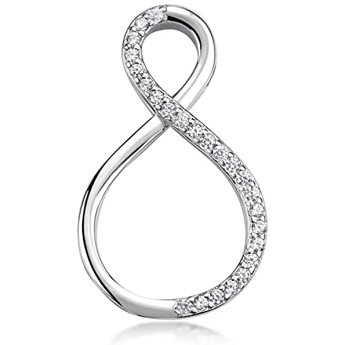 Materia Unendlichkeitszeichen Anhänger Silber 925 mit Zirkonia KA-223-Ohne Kette