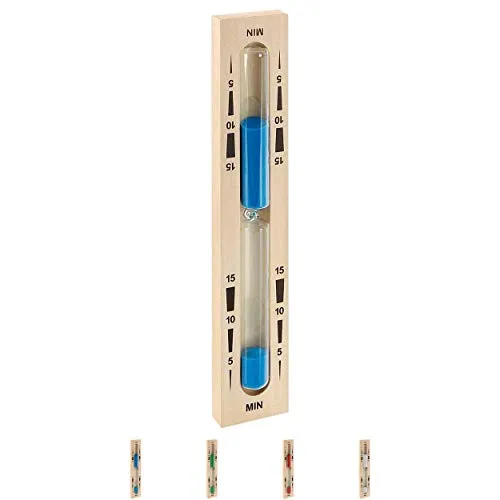 Sport-Tec Sauna-Sanduhr aus Holz, Sauna Uhr, Saunazubehör, Zeitanzeige, Eieruhr, Saunauhr