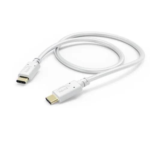 Hama USB C Ladekabel - USB C (für Apple iPhone, iPad, Schnellladung, USB 2.0, 480Mbit/s, PVC, vergoldete Stecker, 1,5m) weiß