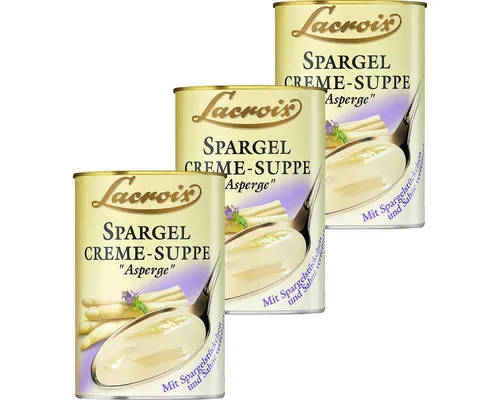 Lacroix Fertiggericht, Lacroix Spargel Creme Suppe cremig mit Spargelstückchen 400ml 3er Pack
