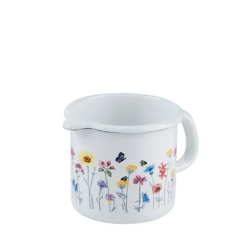 Riess Schnabeltopf Ø10cm 0,75 Liter Emaille Country Flora von Riess