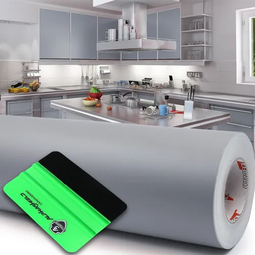 10m Oracal 631 Matt 090 Silbergrau 63cm Plotterfolie + Rakel Möbelfolie