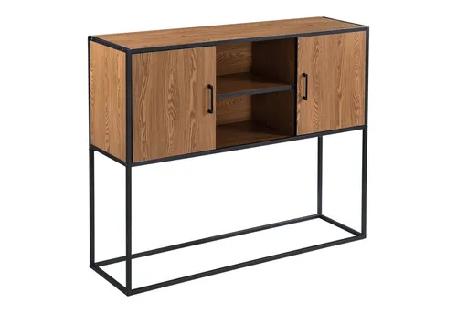 [en.casa] Sideboard Motala - Stilvolle Kommode mit Offenen Ablagefächern - Buffets mit 2 offenen Ablagefächern und Schranktüren für praktische Aufbewahrung, ideal für Flur, Wohnzimmer oder Küche. Robuste Bauweise, einfach aufzubauen und bis 20 kg belastbar.