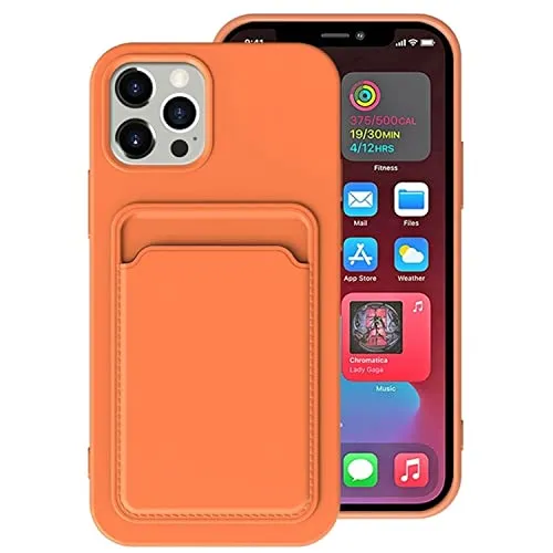 König Design Handyhülle kompatibel mit Apple iPhone 14 Pro Max Schutzhülle Case Cover Kartenfach Orange