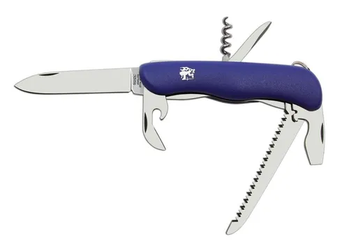 MIKOV Praktik 115-NH-6/AK: 9-in-1 Taschenmesser Blau | Säge messer | Liner Lock