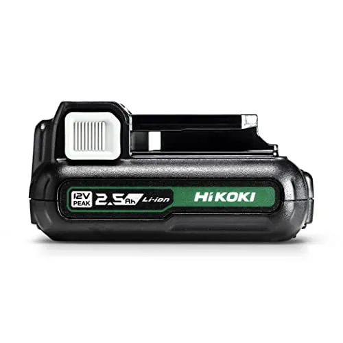 HiKOKI Akku BSL1225M 12V Li-Ion - Werkzeugakku mit 2.5 Ah, ideal für 12V PEAK Maschinen. Schnelles Laden in nur 37 Minuten und umfassender Schutz gegen Überlastung und Überhitzung.