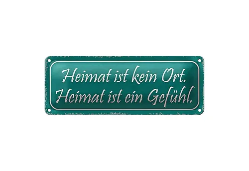 Roomando Metallschild Blechschild Spruch 27x10cm Heimat kein Ort ist ein Gefühl Dekoration