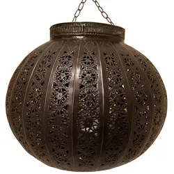 Orientalische Pendelleuchte Candan E27 - Marokkanisches Design für stimmungsvolles Licht - Lampen - Handgefertigte Deckenleuchte aus robustem Eisen mit einzigartigen Perforationen, die faszinierende Lichtspiele erzeugen. Ideal für Wohnzimmer, Küche oder über den Esstisch.