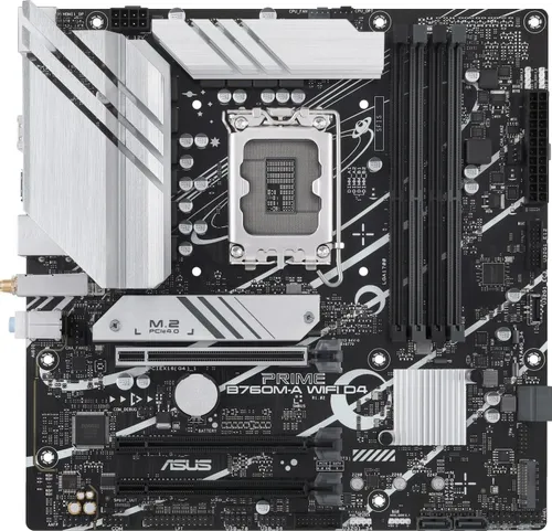 ASUS PRIME B760M-A WIFI D4 - mATX Gaming Mainboard für Intel 12./13. Gen, PCIe 4.0, WiFi 6, beeindruckende Aura Sync RGB-Beleuchtung für individuelles Setup