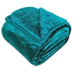 Wohndecke Cashmere-Feeling Kuscheldecke super weich & flauschig – Fleecedecke, Gräfenstayn, dicke & warme Sofadecke, Wohndecke & Tagesdecke - Überwurf Sofa, Couch grün 220 cm x 240 cm
