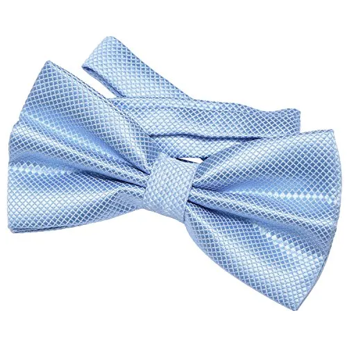 DonDon Herren Fliege 12 x 6 cm gebunden mit Hakenverschluss und größenverstellbar für besondere Anlässe hellblau