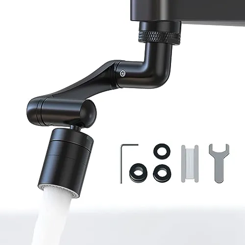 ° Drehbarer Wasserhahn Aufsatz, Aoresac 2-Fach Einstellbarer Wasserhahn Verlängerung für Küchenspüle, Badezimmer Passend für 20mm, 22mm, 24mm Außengewindefür 1440