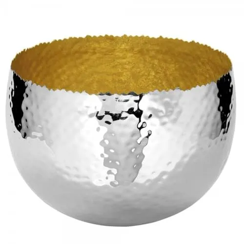 Fink Silber Metall Bowl, Klassisch, Nickel-plated Metal, Plated, Height 18.5 cm, D.25,5cm
