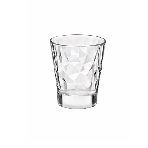 Bormioli Rocco 350238 Diamond Trasparente Schnapsglas, Shotglas, Stamper, 80 ml, Glas, transparent, 6 Stück