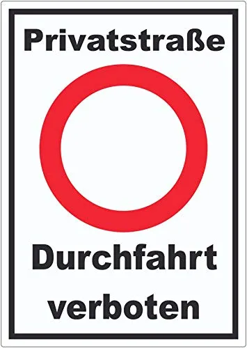 Privatstraße Durchfahrt verboten Aufkleber A3 (297x420mm)