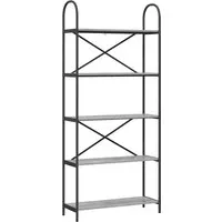 vidaXL Regal Grau Sonoma 80 x 30 x 183 cm - Modernes Regal aus robustem Holzwerkstoff mit 5 Fächern für Bücher und Deko, ideal für ein elegantes Ambiente in jedem Raum.