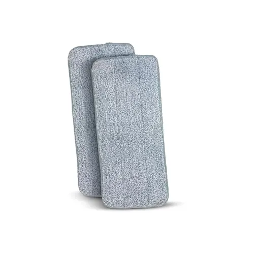 LIVINGTON Touchless Mop Ersatz-Pads, Bodenwischtücher, Mikrofaserpads, Mikrofaser, 2er-Set