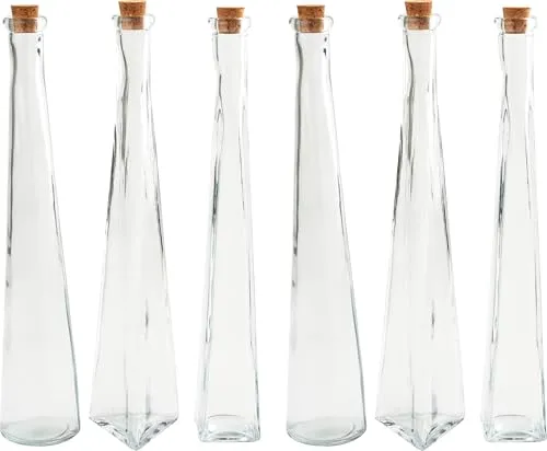 VBS 6er-Pack Flaschen GEO klarglas 32cm Füllmenge 200ml Glasflasche Dekoflasche Tischdeko