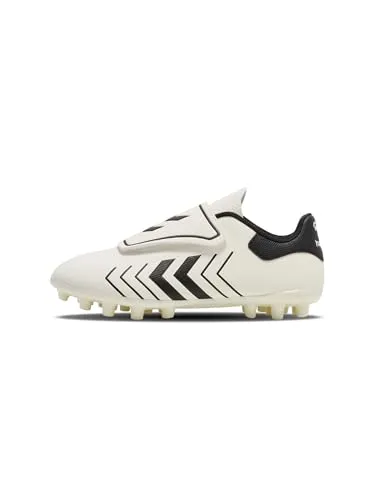 hummel Unisex Kinder Hattrick Mg Jr Football Shoe, Marshmallow, 28 EU - Fußballschuhe für Jungen mit rutschfester Gummi-Sohle und bequemem, elastischem Verschluss für optimalen Halt beim Spiel.