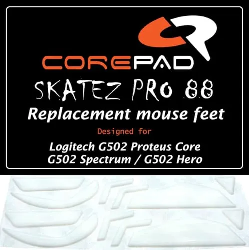 Corepad Skatez PRO 88 Ersatz Mausfüße kompatibel mit Logitech G502 Proteus Core/Logitech G502 Proteus Spectrum/Logitech G502 Hero