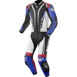 Berik XR-Ace 2-Teiler Motorrad Lederkombi, schwarz-weiss-rot-blau, Größe 50 für Männer