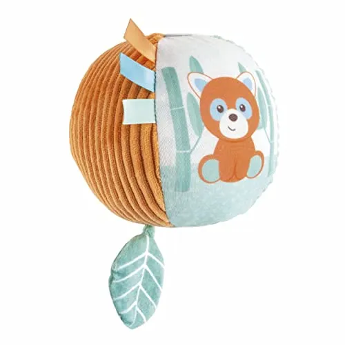 Produktbild Chicco My Sweet Doudou Panda & Chameleon Ball, weicher Ball aus verschiedenen Stoffen, mit Klimpern, leicht zu greifen, manuelle Aktivitäten, Babyspielzeug, erstes Spiel für Kleinkinder, ab 0 Monaten