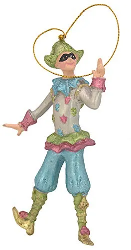 crafts & design Harlekin, Deko Hänger, Christbaumschmuck, Silber, blau, Gold 13 cm