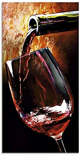 ARTland Wanddeko Glasbilder - Rotwein Lounge Bar 30x60 cm - Poster & Kunstdrucke, hochwertige Glasbilder aus 4 mm Floatglas, direkt zum Aufhängen, geruchlos und schadstofffrei, Made in Germany.