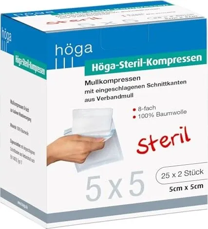 HÖGA-KOMPRESSEN 5x5 cm steril 8fach 10 St