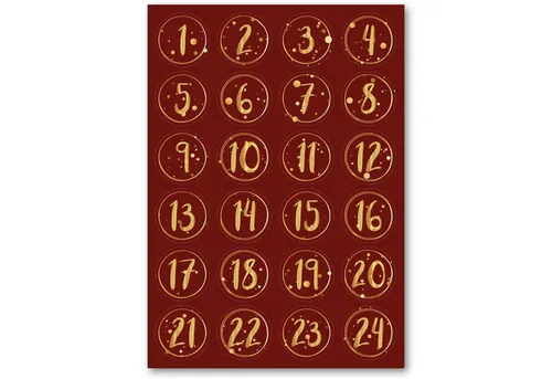 GRAVURZEILE Adventskalender Zahlenaufkleber zum Basteln von Gravurzeile