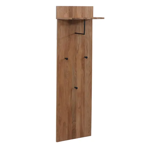 MCA Garderobenpaneel HWC-P55, Wandgarderobe Garderobe, Massiv-Holz Ablagefläche Haken 135x42x22cm, E 119387