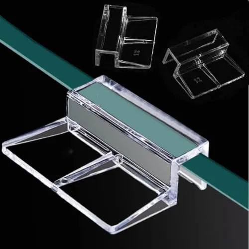 Stück Aquarium Glasabdeckungs Clips aus Acryl, Universal Deckel Clips für Randlose Aquarien, Klare Farbe, Acryl, Aquarium Glasabdeckungshalter, Aquarium Glas Clips 20