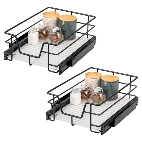 bremermann Teleskopauszug 2er Set - 40 cm, Schwarz, für optimale Küchennutzung - 2er Set bremermann Teleskopschubladen für 40 cm breite Küchenschränke. Mit sanftem Vollauszug und herausnehmbarem Einlegeboden für einfachen Zugriff und Ordnung. Ideal zur Nachrüstung und vielseitig einsetzbar.