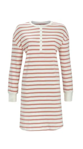 Ringella Nachthemd mit Strickbündchen und langer Knopfleiste 100% Baumwolle orange 46