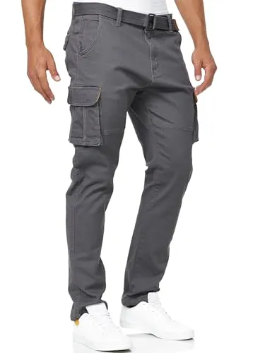 Indicode Cargohose Mathen blau XL - Wanderhose in XL, aus 98% Baumwolle und 2% Elasthan, pflegeleicht und elastisch, ideal für aktive Outdoor-Abenteuer.