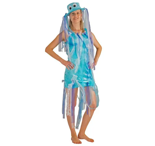 Lipta TDP Kostüm Blaue Qualle für Damen - Kleid mit Hut